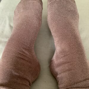 Søde lyserøde strømper med glimmer