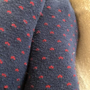 Blå ankelsokker med rødeprikker