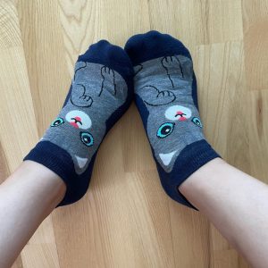 Super søde ankelstrømper med kattemotiv