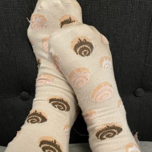 Strømpe med kagemotiv