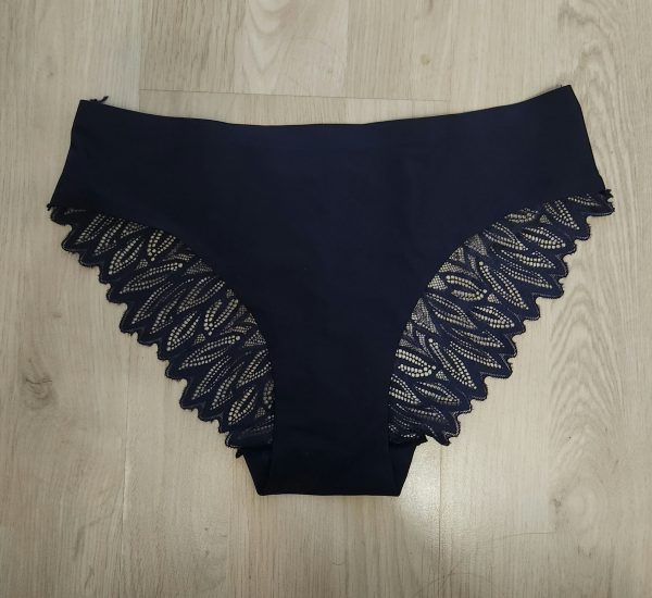 Mørkeblå  nylon blonde trusse