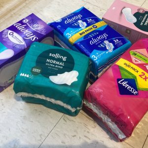 Brugte bind og tamponer