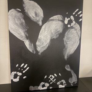 Maleri med lavet med aftryk af stram lækker røv