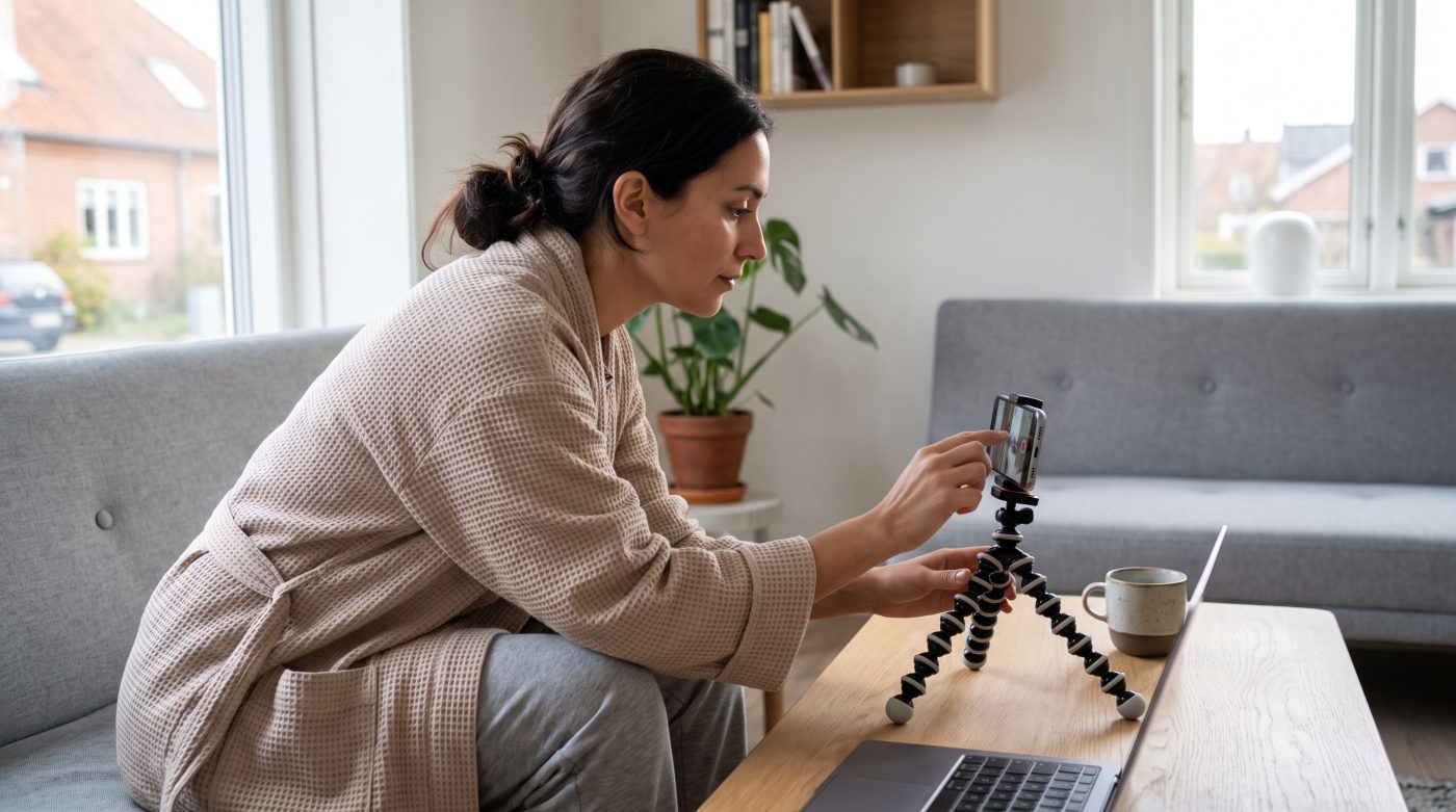 Diskret digital produktion i et lyst nordisk hjem